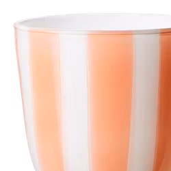 Värmeljushållare i glas, 8,5cm, Persika/vit