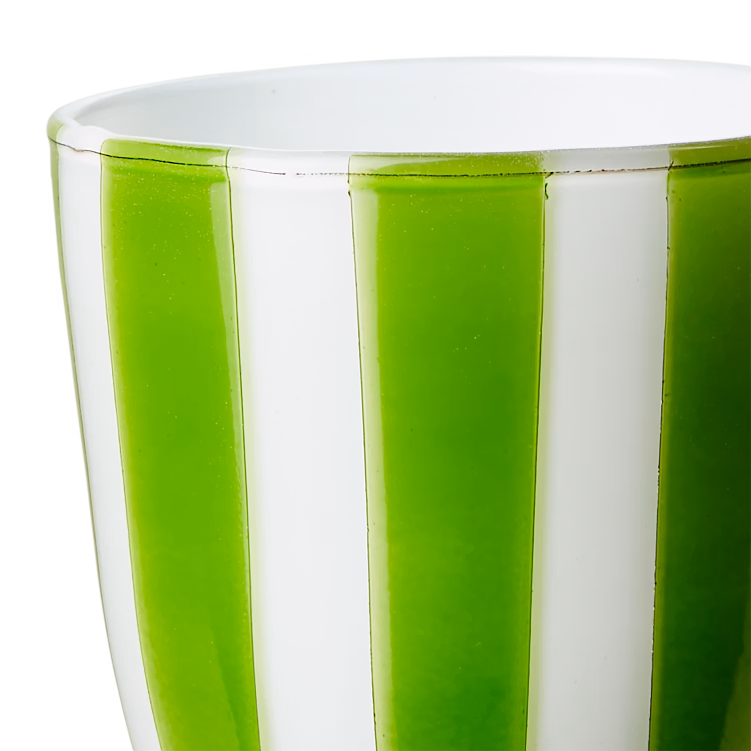 Värmeljushållare i glas, 8,5cm, Grön/vit
