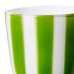 Värmeljushållare i glas, 8,5cm, Grön/vit