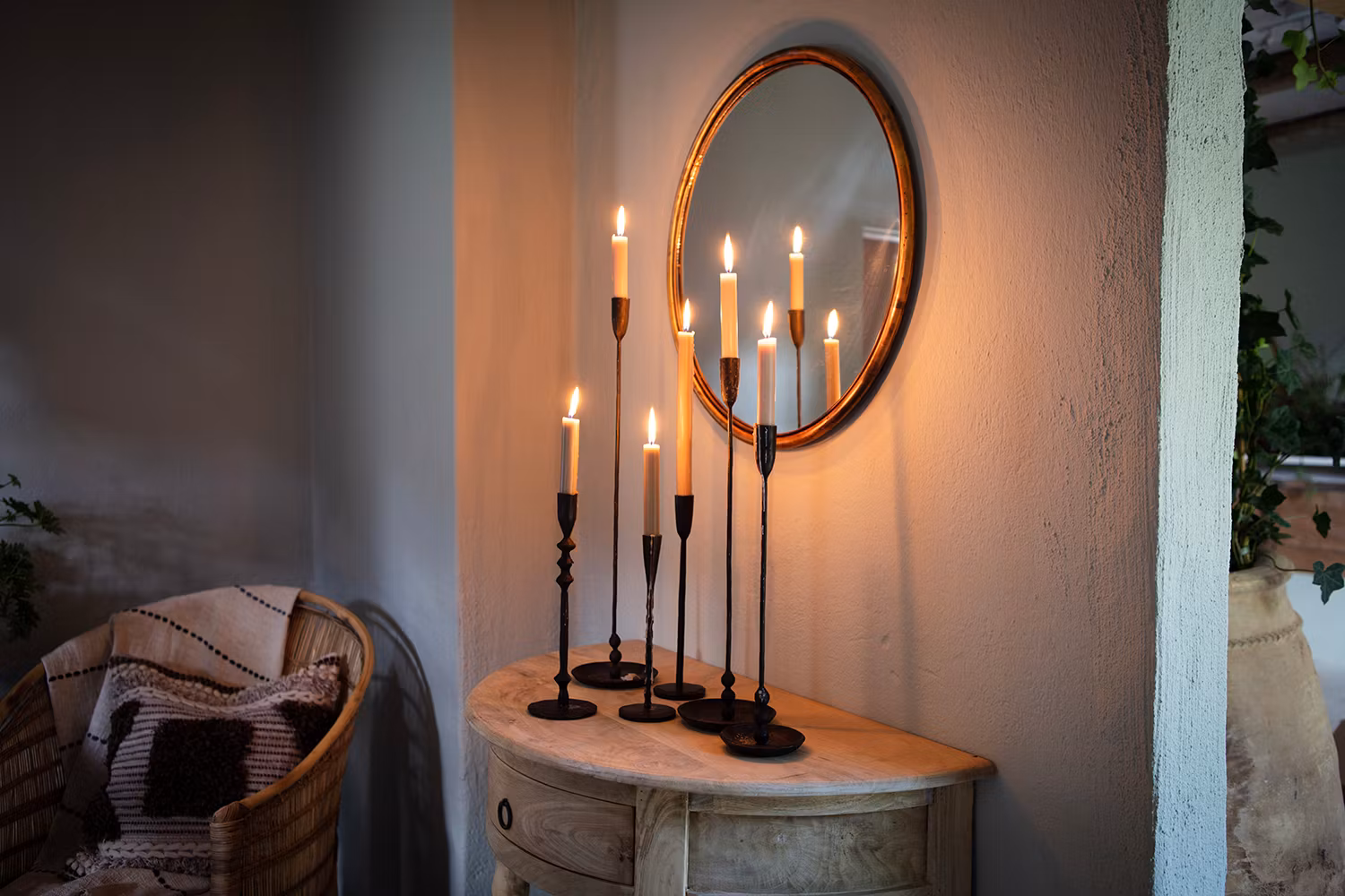 Ljusstake i järn, 31cm