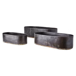 Rustika krukor, XL, set om 3, Svart