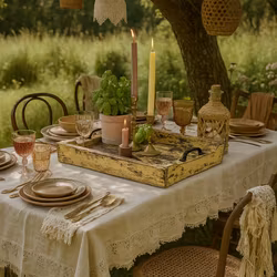 Rustik bricka med kanter, Gul