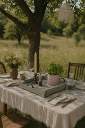 Rustik bricka med kanter, Ljusgrön