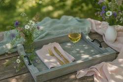 Rustik bricka med kanter, Ljusgrön