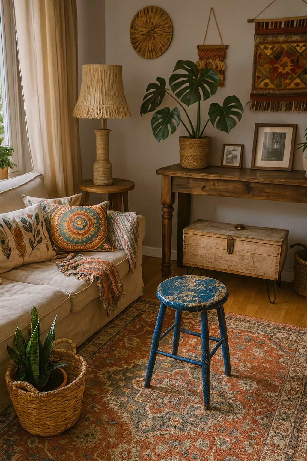 Gammal träpall, Blå