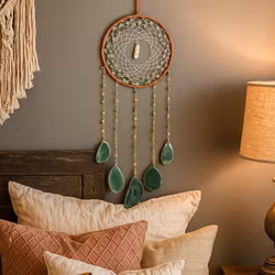 Handgjord drömfångare, Grön/Brun