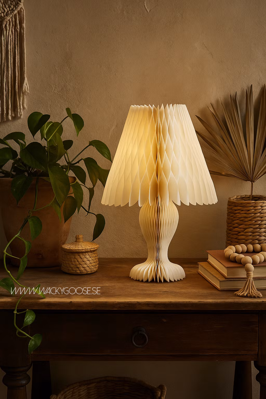 Lampskärm, H44cm, Vikbar, Vit