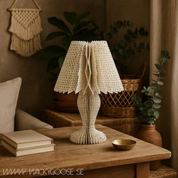 Lampskärm, H44cm, Vikbar, Vit/svart