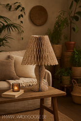 Lampskärm, H44cm, Vikbar, Brun/vit