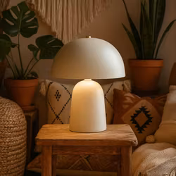 FUNGI Bordslampa, 38cm, Vit