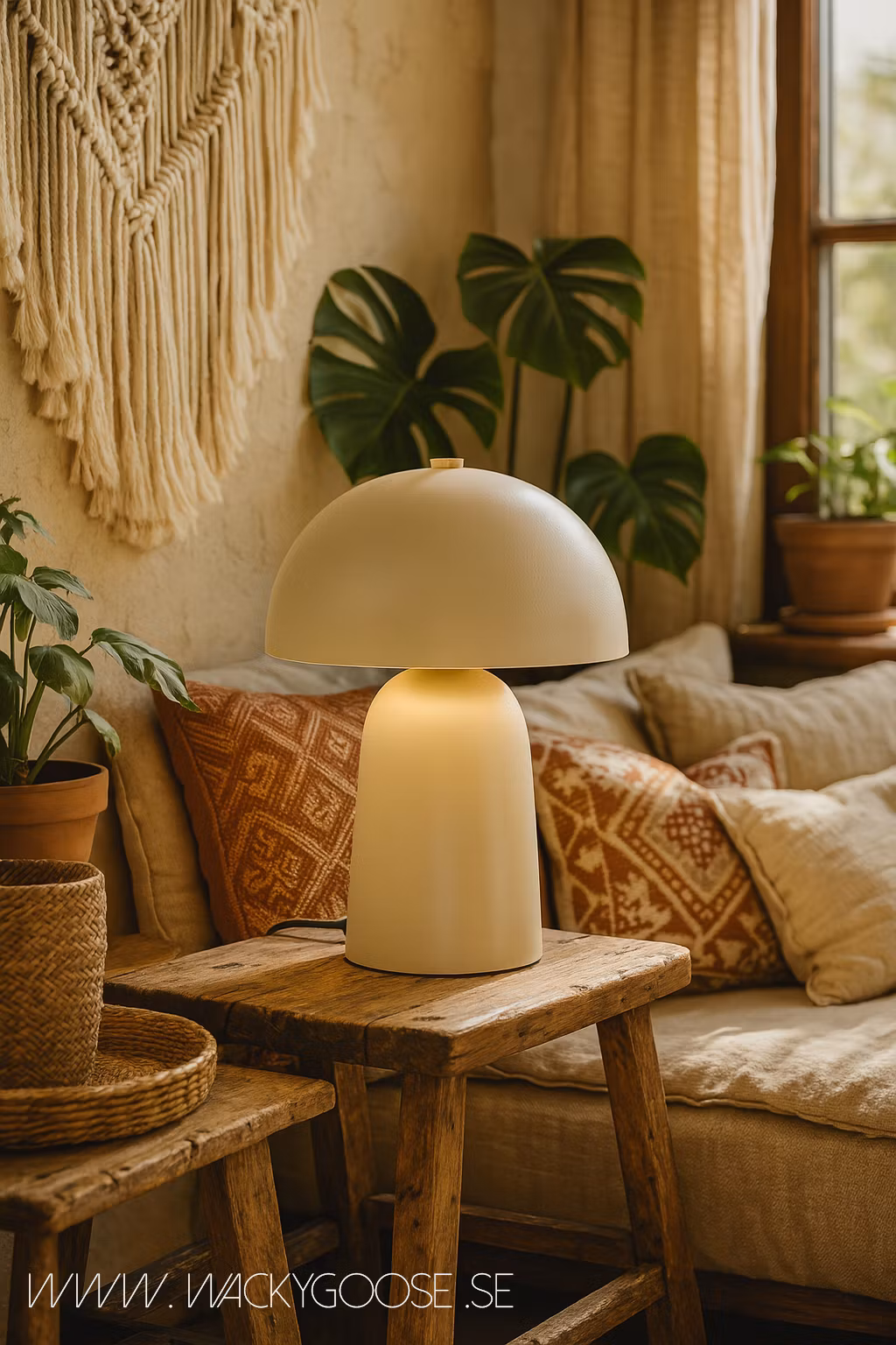 FUNGI Bordslampa, 38cm, Beige