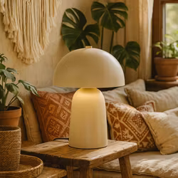 FUNGI Bordslampa, 38cm, Beige