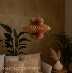 Lampskärm, Ø40, Vikbar, Brun/vit