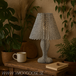 Lampskärm, H44cm, Vikbar Svart/vit