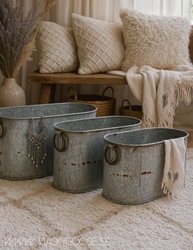Krukor i järn, XXL, set om 2, Grå