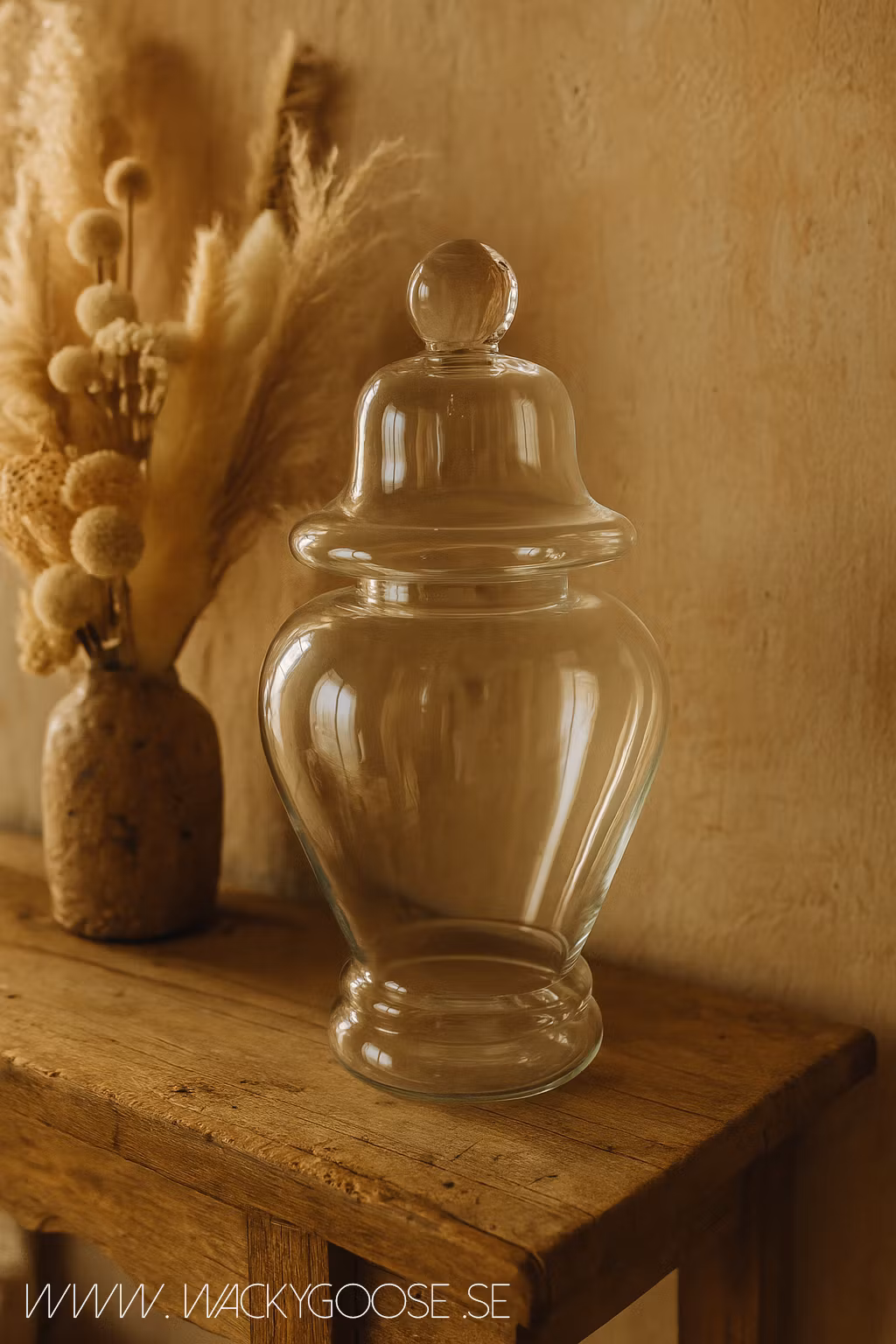 Stor munblåst urna i glas, 52cm