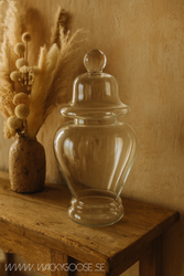 Stor munblåst urna i glas, 52cm