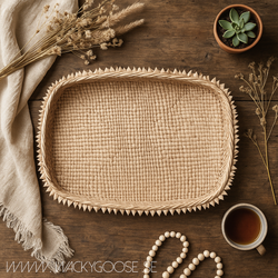 Handflätat Fat i ilalapalm, 45x35cm