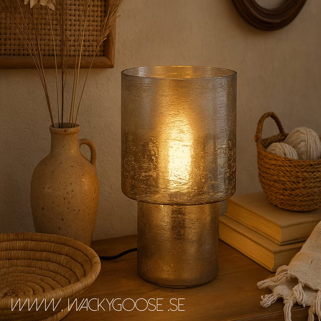 Bordslampa i glas, H35cm, Silver