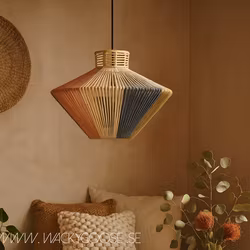 Lampskärm i järn och jute, Ø40cm, Flerfärgad