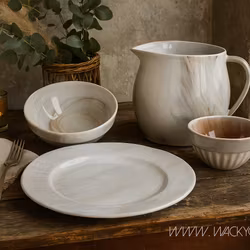 AMELIA Tallrik, 4-pack, Marmorerad Ø31 cm