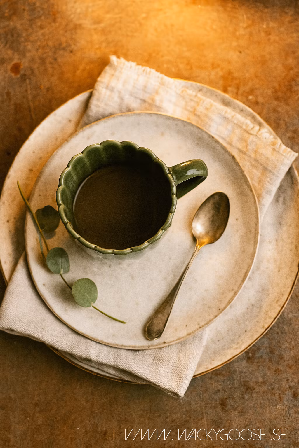 HULDA Kopp Stengods, Grön, 6-pack