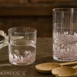 Munblåsta glas, Klar/rosa, 4-pack