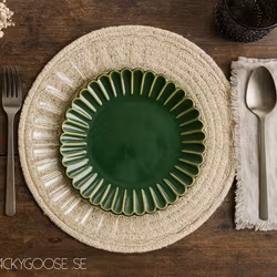 HULDA Tallrik Stengods, Ø19 cm, Grön, 4-pack