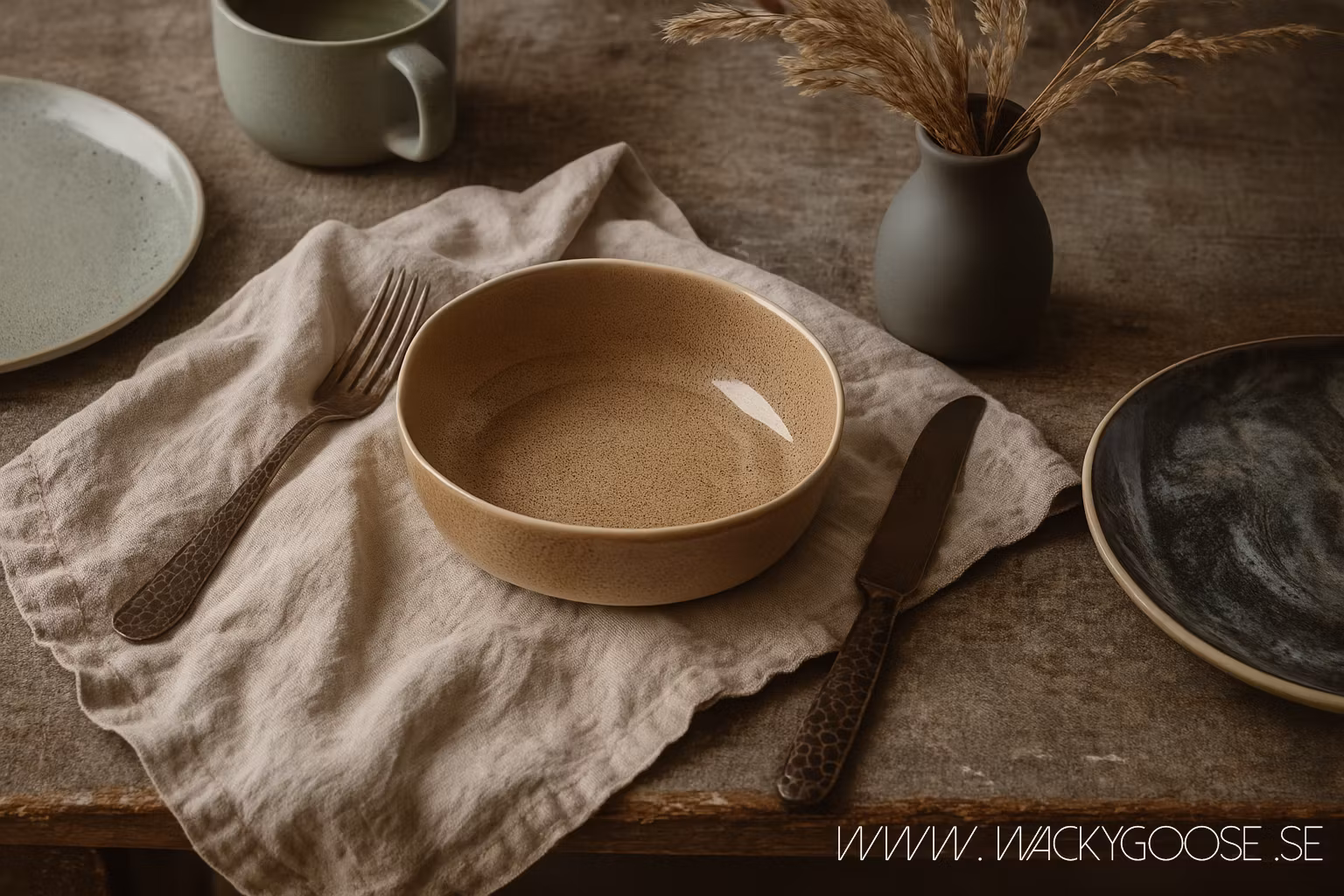 HILMA Servis 12 delar, Stengods, Beige