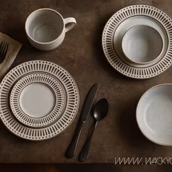 ANTONIA Servis, 28 delar, Grå/Elfenben