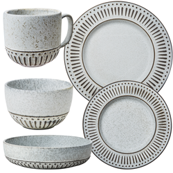 ANTONIA Servis, 28 delar, Grå/Elfenben