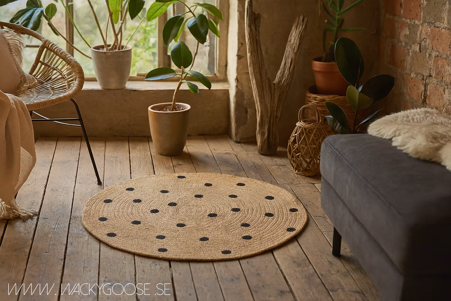 Matta i jute,  Ø60 cm