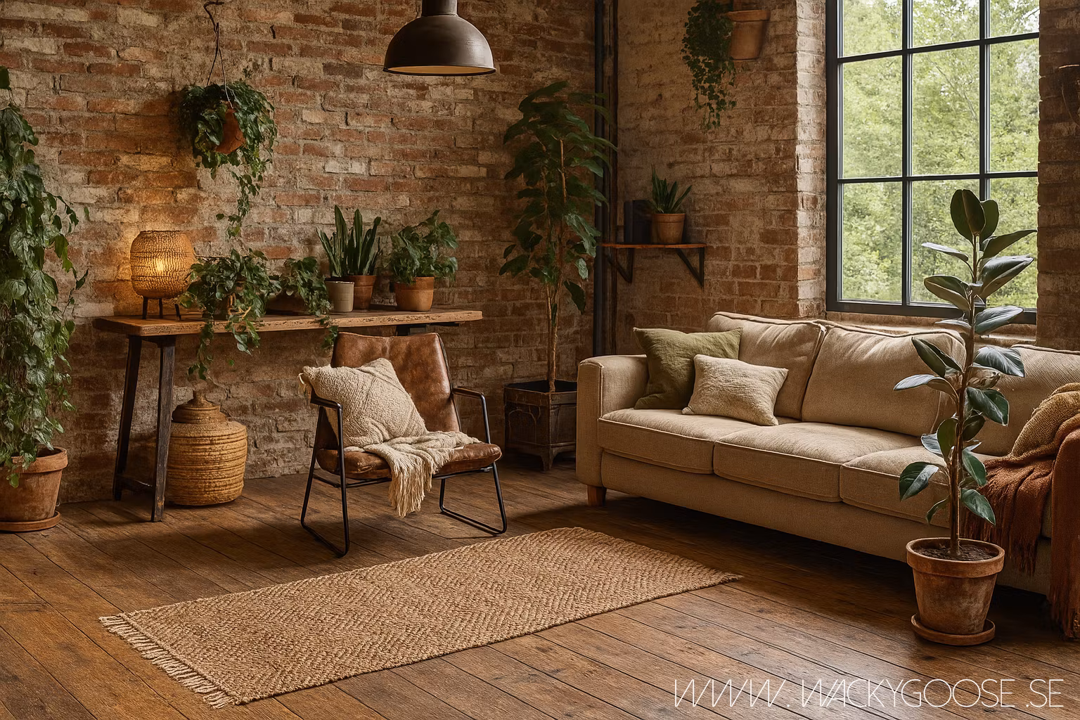 Matta i jute och bomull, Natur/flerfärgad, 150x80cm