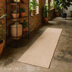 Matta i bomull, jute och ull, 250x80cm