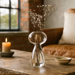 Munblåst vas, 15cm, Klarglas