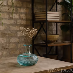 Vas av återvunnet glas, Ø12cm, Klarglas