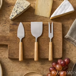 Ostkniv, set om 3, Natur/silverfärgad