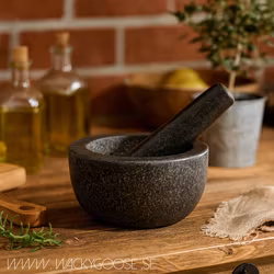 Mortel med stöt, Ø14cm, Granit