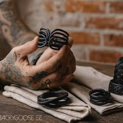 Servettring av järn, set om 4, Svart