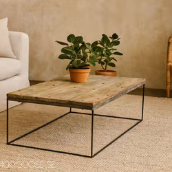 Soffbord i trä och metall
