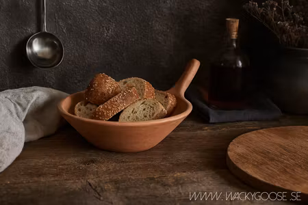 Terrakotta-skål med handtag Ø25cm, Natur