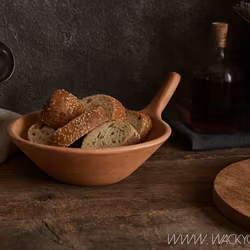 Terrakotta-skål med handtag Ø25cm, Natur