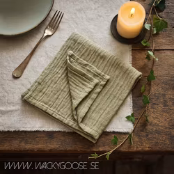 Servett 100% Bomull, Grön, 4-pack