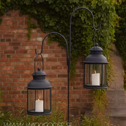 BODIL Lykthållare L, Svart/grå