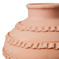 Rustik urna i terrakotta med handgjord struktur och organiska former, 37cm