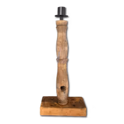 Unik ljusstake i vintage-stil - Handgjord av spinnrocksdelar, 39cm