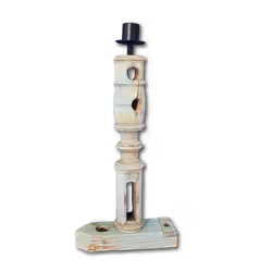 Unik ljusstake i vintage-stil - Handgjord av spinnrocksdelar, 35,5cm