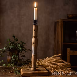 Unik ljusstake i vintage-stil - Handgjord av spinnrocksdelar, 48cm