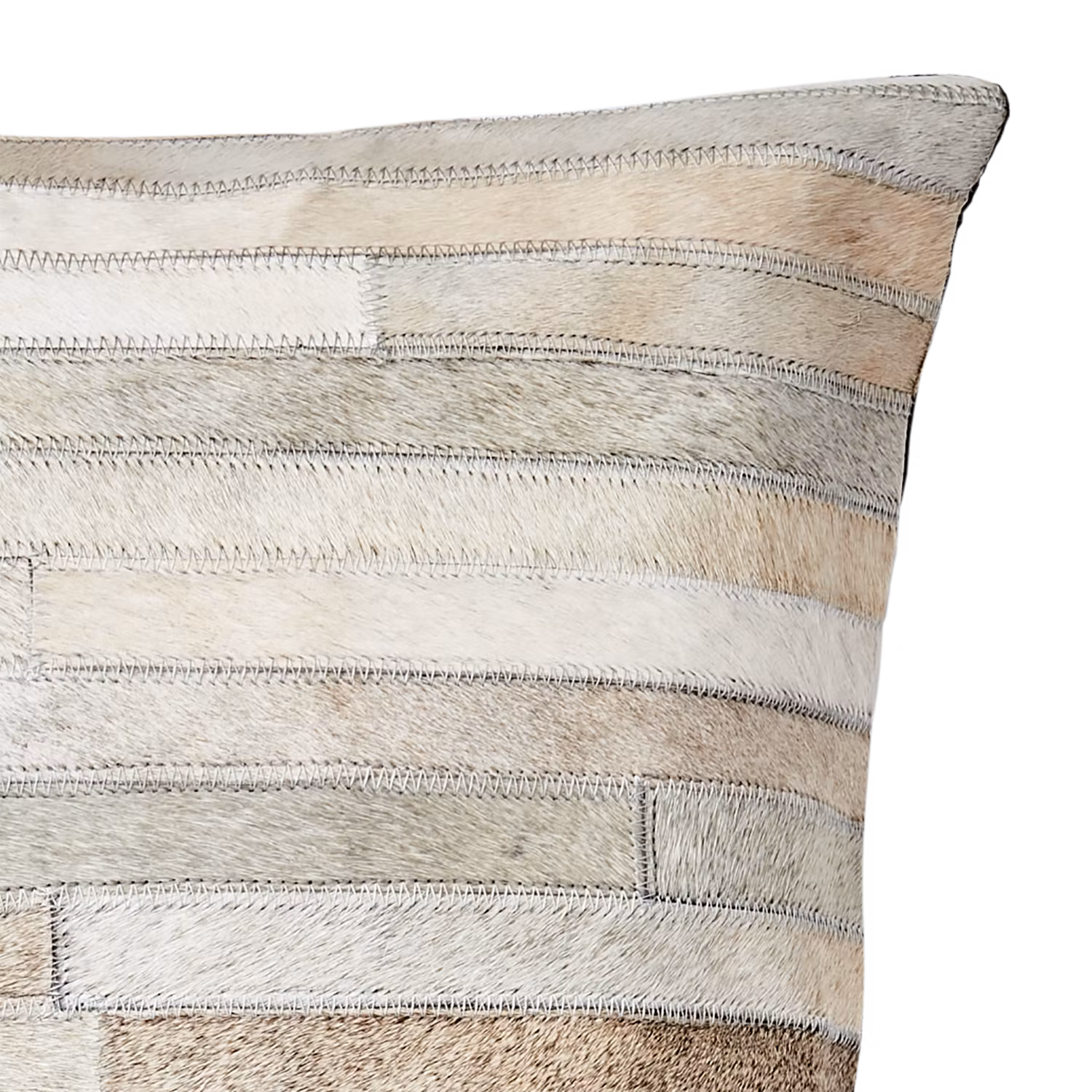 Kuddfodral i ombre med lappteknik, Beige och Svart 50x50cm