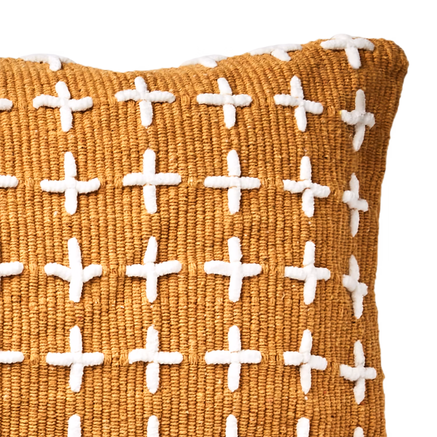 Kuddfodral av återvunnen bomull, Senapsgul, 110x40cm